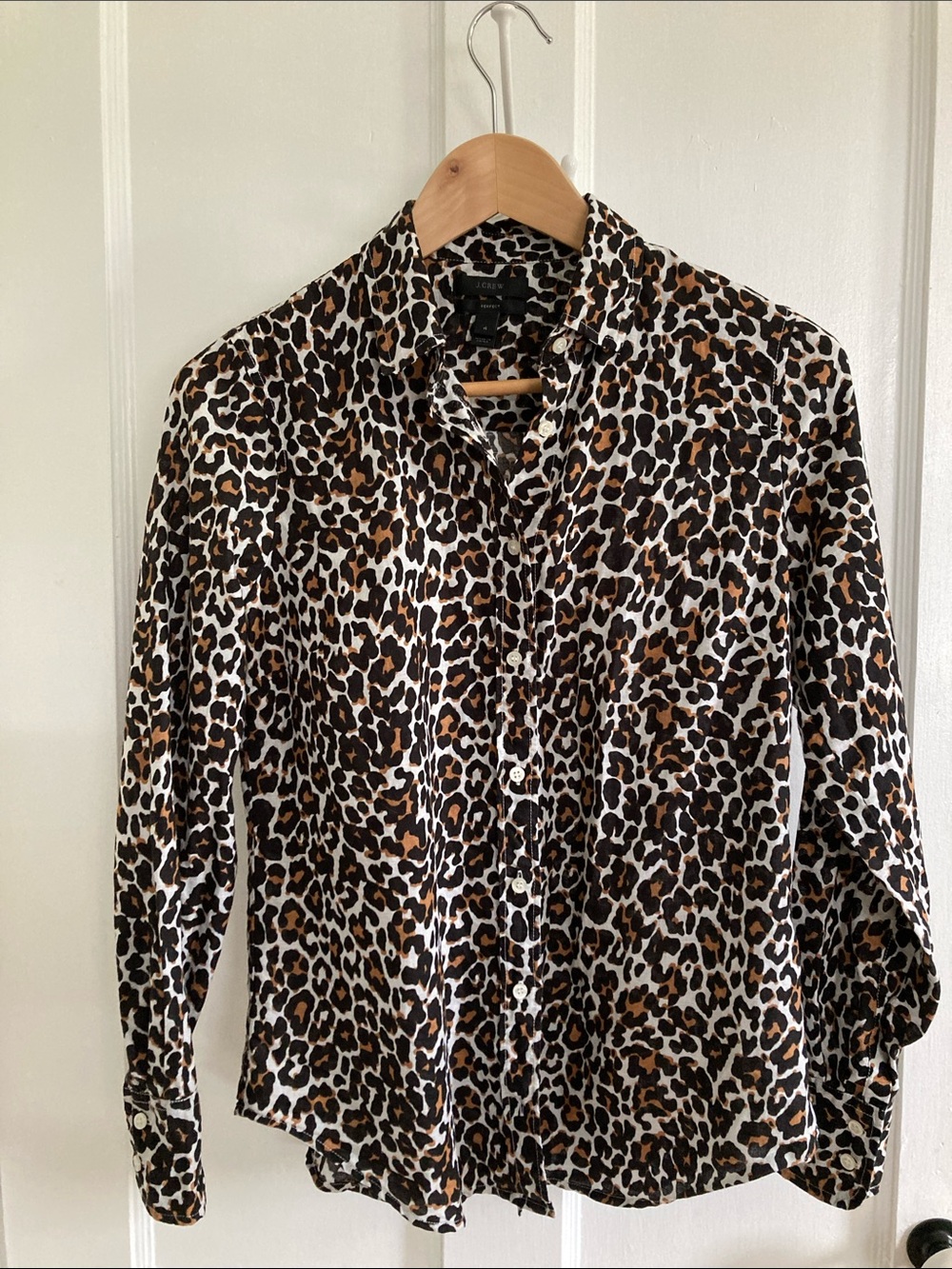 J. Crew Women’s Leopard Print Button-Down Shirt - Brown/Black/White
